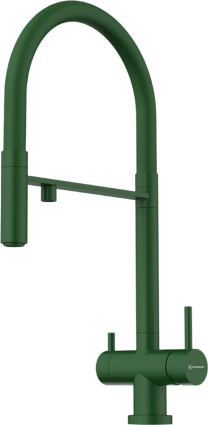 Смеситель для кухни Omoikiri Kanto RG royal green, с гибким изливом, однорычажный, зеленый