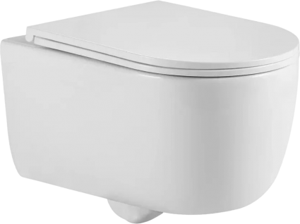 Berges Wasserhaus Унитаз подвесной Berges Tornas Rimless 082137 безободковый, с микролифтом, белый, 36.5x53 см