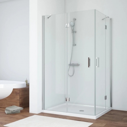 Душевой уголок Vegas Glass AFA-F TUR NOVO h1890 110*90 08 01 L профиль глянцевый хром, стекло прозрачное, прямоугольный, двери распашные
