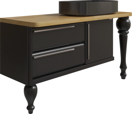 Тумба для комплекта STWORKI Prestige 140, black matt, подвесная, матовая