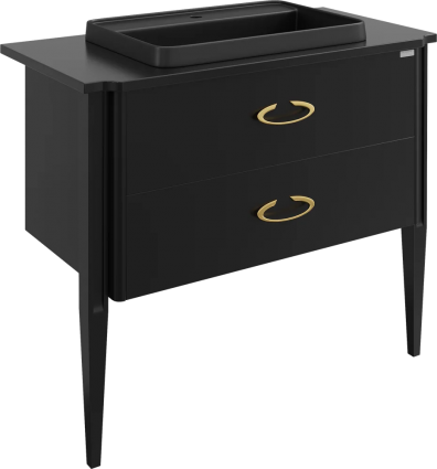 Тумба для комплекта STWORKI Luna 100 black matt подвесная, матовая