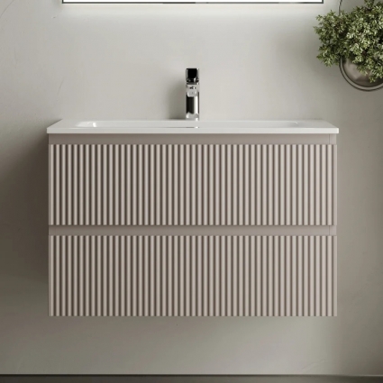 Тумба с раковиной Sancos Snob R 80 см, doha soft, подвесная, матовая