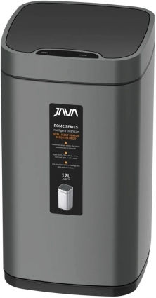 Мусорное ведро Java S-883-12Q 12 л, графит, напольное