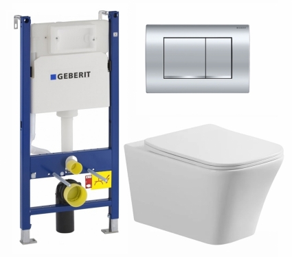Комплект 3 в 1 инсталляция Geberit Duofix Delta30 458.163.21.1 + Унитаз подвесной Vincea Cool VT1-210 + кнопка хром