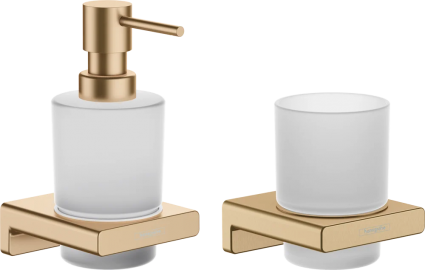 Набор Hansgrohe AddStoris Стакан 41749140 + Дозатор 41745140, шлифованная бронза, подвесная