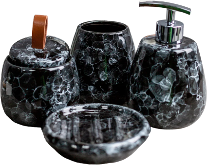 Набор Bath Plus Pietra W-CE2242AA-SET4 черный настольная,  в современном стиле
