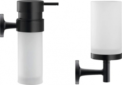 Набор Duravit Starck T Стакан 0099314600 черный + Дозатор 0099354600 черный подвесная,  в современном стиле