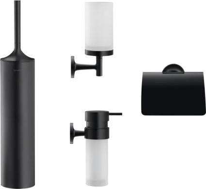 Набор Duravit Starck T Стакан 0099314600 + Дозатор 0099354600 + Держатель туалетной бумаги 0099404600 + Ершик 0099454600 цвет черный, подвесная