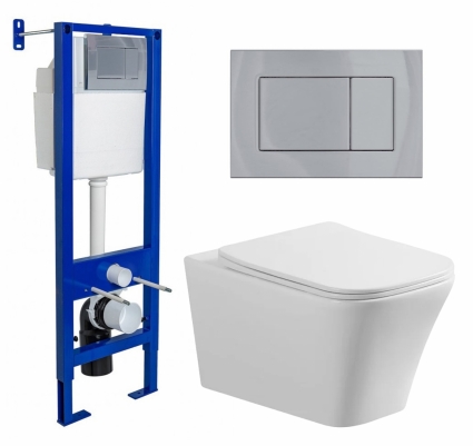 Комплект 3 в 1 инсталляция Berges Wasserhaus Atom 410 + Унитаз подвесной Vincea Cool VT1-210 + кнопка хром