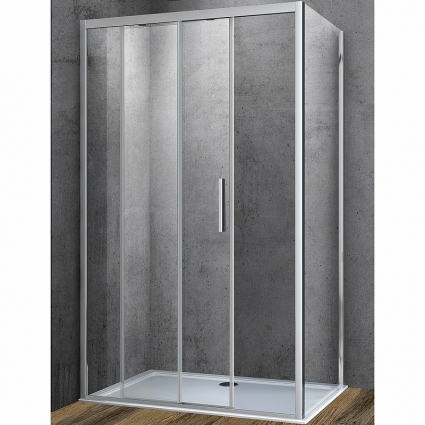 Душевой уголок Vincea Soft VSR-3SO1015CL 150х100х195 профиль хром, стекло прозрачное, прямоугольный, двери раздвижные