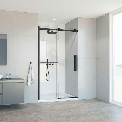 Душевая дверь Vincea Сomo Soft VDS-1CS110CLB 110х195 профиль черный, стекло прозрачное, раздвижная