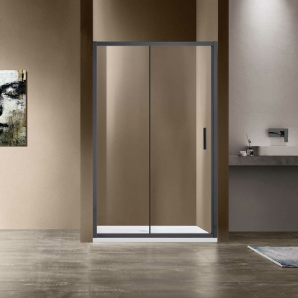 Душевая дверь Vincea Garda VDS-1G150CLGM 150х190 профиль вороненая сталь, стекло прозрачное, раздвижная