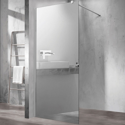 Душевая перегородка Vincea Walk-In VSW-1H800MR 80х200 профиль хром, стекло зеркальное в современном стиле