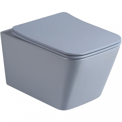 Подвесной унитаз Vincea Q-Line VT1-12MO океан, матовый, ультратонкое сиденье, микролифт, голубой, прямоугольный, 35x52 см