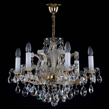 Подвесная люстра Artglass Maria Terezia 27 CE в классическом стиле, цвет латунь