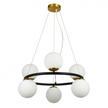Подвесная люстра Arte Lamp Alcor A2224SP-6BK в стиле Хай-тек, цвет белый
