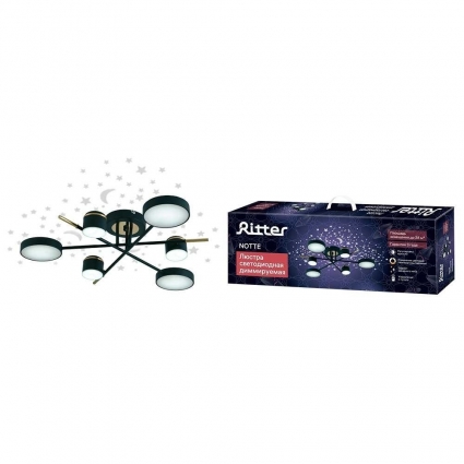 Потолочная люстра Ritter NOTTE 51631 0 цвет черный, мощность 84 Вт