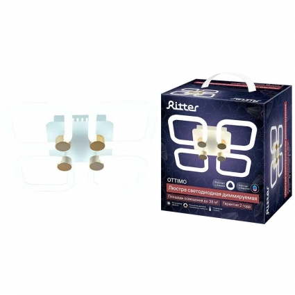 Потолочная люстра Ritter OTTIMO 51615 0 цвет белый, мощность 84 Вт, с диммером
