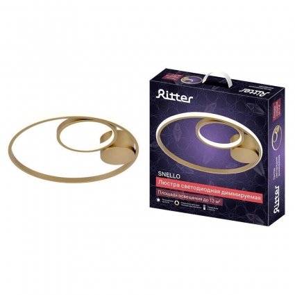 Потолочная люстра Ritter SNELLO 51654 9 цвет золотой, мощность 60 Вт, с диммером