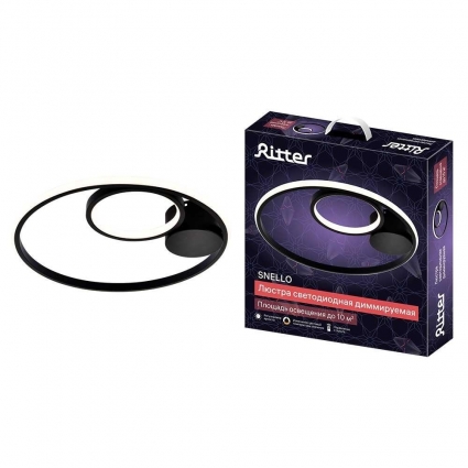 Потолочная люстра Ritter SNELLO 51655 6 цвет черный, мощность 60 Вт, с диммером