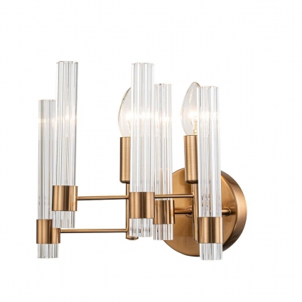 Бра Indigo Favara 11040/2W Brass V000462 цвет дымчатый, мощность 120 Вт