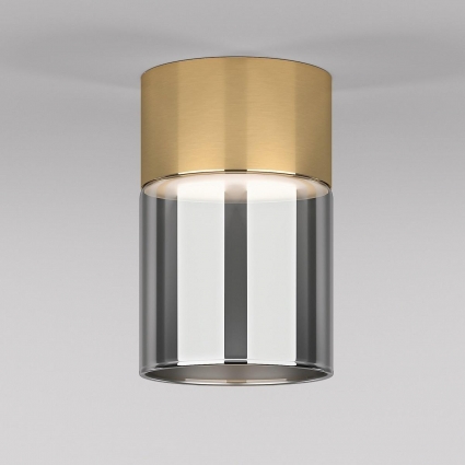 Потолочный светодиодный светильник Elektrostandard Lumen 25047/LED 10W 4000К латунь/дымчатый a064708 в стиле модерн, цвет латунь