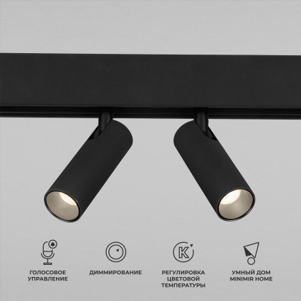 Трековый светодиодный светильник Elektrostandard Slim Magnetic Dim Dual 85056/01 черный a063528 в стиле Хай-тек, цвет черный