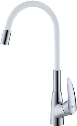 Смеситель для кухни Lemark Linara LM0415C-White с гибким изливом, однорычажный