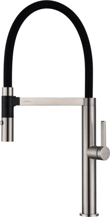 Смеситель для кухни Paulmark Leader Le214101-NI с гибким изливом, никель, однорычажный