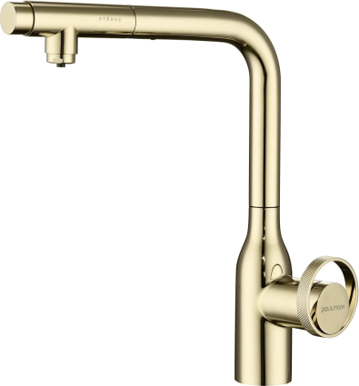 Смеситель для кухни Paulmark Urban Ur213104-G золото длина излива 21.35 см