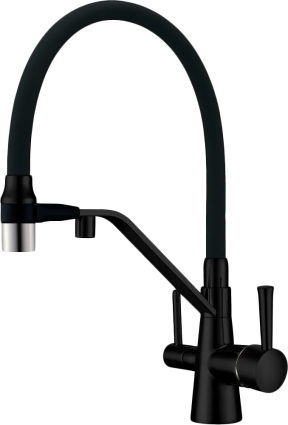 Смеситель для кухни Zorg Sanitary ZR 356 YF-Black Nickel черный никель однорычажный, длина излива 23 см