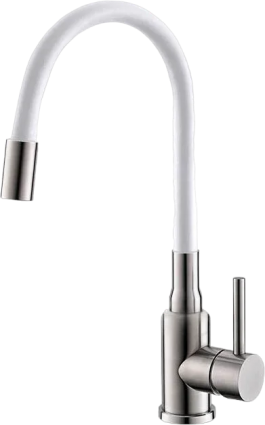 Смеситель для кухни Alveus Flexa 1147019 белый однорычажный, длина излива 21 см