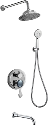 Душевой комплект Bronze de Luxe Yasmina NT800/B03 С ВНУТРЕННЕЙ ЧАСТЬЮ, хром, шланг металлический 150 см