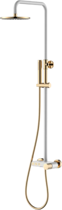 Душевая стойка Boheme Stick 128-WG.2 white touch gold штанга 112.5 см, шланг 150 см