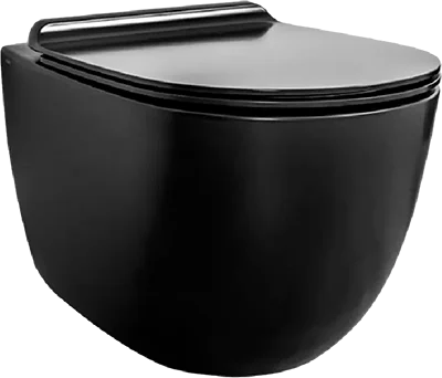 Унитаз подвесной Simas Vignoni VI 18 nero безободковый, с микролифтом, черный, 36.5x56 см