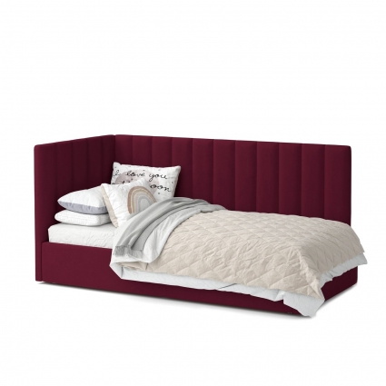Кровать MYROOM Family Меркурий-3 80х190 бордового цвета с подъемным механизмом, с ящиком для хранения