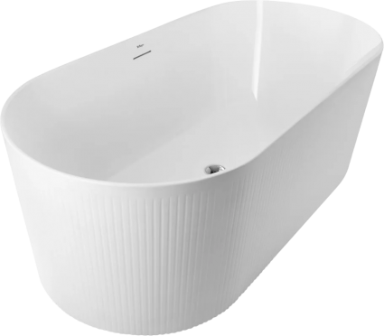 Акриловая ванна BelBagno BB411 170x80 см, отдельностоящая, овальная, со сливом-переливом, с донным клапаном, объем 300 л.