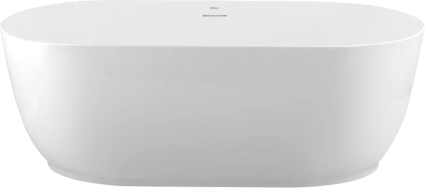 Акриловая ванна BelBagno BB413 170x80 см, отдельностоящая, овальная, со сливом-переливом, с донным клапаном, белая матовая, объем 340 л.