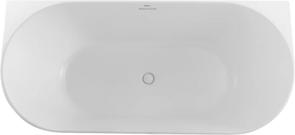 Акриловая ванна BelBagno BB412 170x80 см, овальная, со сливом-переливом, с донным клапаном, белая матовая, пристенная, объем 300 л.