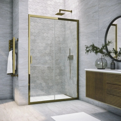 Душевая дверь в нишу Vegas Glass ZP Tur Novo h1900 150 05 01 профиль бронза, стекло прозрачное, раздвижная