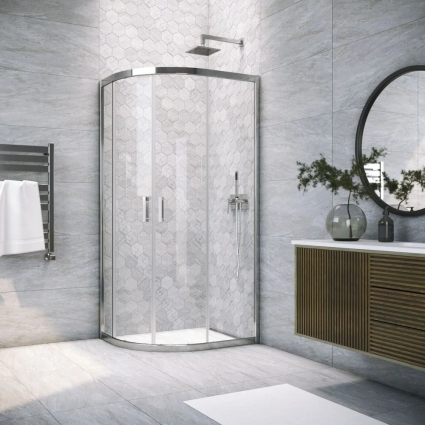 Душевой уголок Vegas Glass ZS-F Tur Novo h1900 110*80 08 01 профиль глянцевый хром, стекло прозрачное, прямоугольный-асимметричный, двери раздвижные