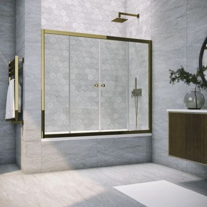 Шторка на ванну Vegas Glass Z2V Tur Novo 170 05 01 профиль бронза, стекло прозрачное, раздвижная