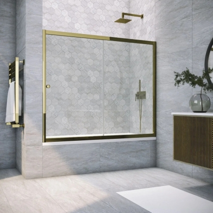 Шторка на ванну Vegas Glass ZV Tur Novo 170 05 01 профиль бронза, стекло прозрачное, раздвижная