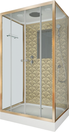 Душевая кабина Niagara Luxe 7772QG 120х90, золото, прямоугольная, поддон средний