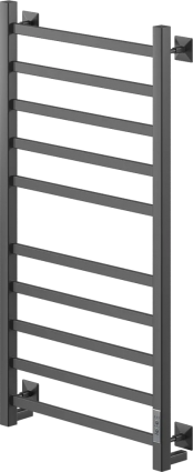 Полотенцесушитель электрический Ника Step 1 100/50, матовый черный RAL9005, лесенка
