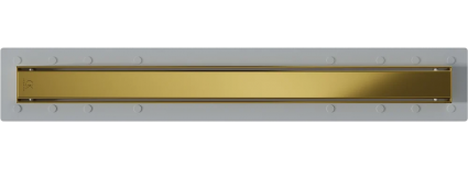 Душевой лоток CK DRAIN AQCP11-60 Plain GOLD 60 см, щелевая  решетка из нержавеющей стали, золото , с рамкой, в пол около стены, выпуск боковой