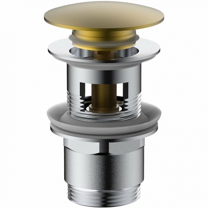 Донный клапан Vincea DPU-1B01BG с переливом, брашированное золото