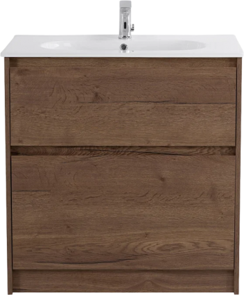 Тумба с раковиной BelBagno Kraft 100 напольная, rovere tabacco, раковина LOV-1000-LVB, матовая, с ящиками