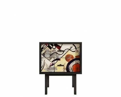 Тумбочка с двумя ящиками Этажерка Emerson с принтом Kandinsky, для белья,  стиль скандинавский