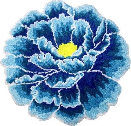 Коврик Carnation Home Fashions Peony Flower FLW90BLU 90 см, blue в современном стиле